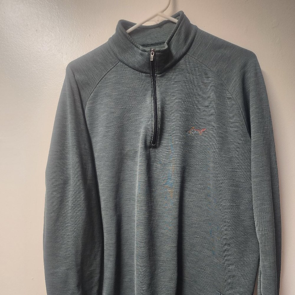 Greg Norman Deep Forest Green Quarter Zip Mens Top Lg Golf Sports Flawed 3/$25
